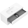 Mexen Rivel meuble de salle de bains 100 cm avec lavabo Vela, 2 tiroirs, rainuré, blanc mat - 91A20-10047-2-BFF01-W23M01