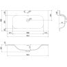 Mexen Rivel meuble de salle de bain 90 cm avec lavabo Vela, 2 tiroirs, rainuré, gris mat/blanc mat - 91A20-09047-2-BFF62-W23M01