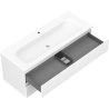 Mexen Rivel meuble de salle de bain 120 cm avec lavabo Vela, 2 tiroirs, rainuré, blanc mat - 91A20-12047-2-BFF01-W23M01