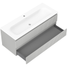 Mexen Rivel meuble de salle de bains 120 cm avec lavabo Vela, 2 tiroirs, rainuré, gris mat/blanc mat -