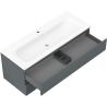Mexen Rivel meuble de salle de bain 120 cm avec lavabo Vela, 2 tiroirs, cannelé, graphite mat/blanc mat -