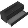 Mexen Rivel meuble de salle de bains 120 cm avec lavabo Vela, 2 tiroirs, rainuré, noir mat - 91A20-12047-2-BFF71-W23M71