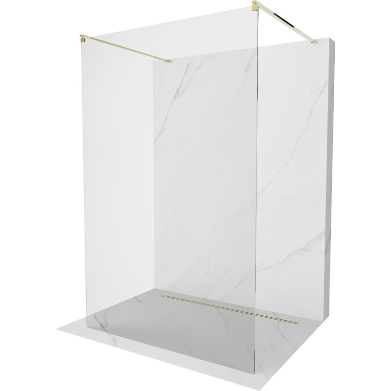 Mexen Kioto paroi de douche libre 150 x 200 cm, transparent 8 mm, dorée - 800-150-002-50-00