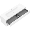 Mexen Rivel meuble de salle de bain 140 cm avec lavabo Vela, 2 tiroirs, rainuré, blanc mat - 91A20-14047-2-BFF01-W23M01