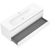 Mexen Rivel meuble de salle de bain 140 cm avec lavabo Vela, 2 tiroirs, rainuré, blanc mat - 91A20-14047-2-BFF01-W23M01
