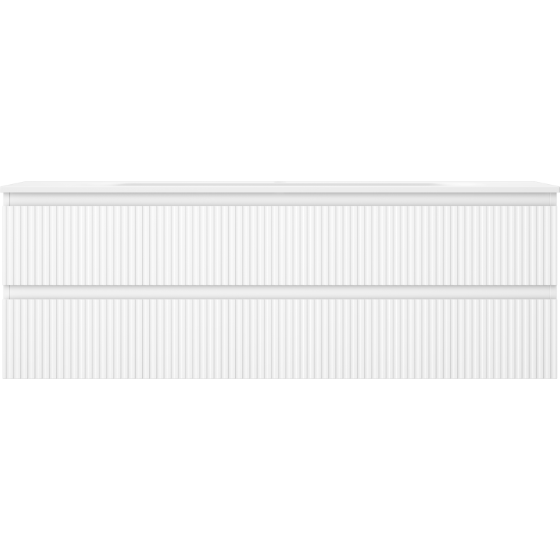 Mexen Rivel meuble de salle de bain 140 cm avec lavabo Vela, 2 tiroirs, rainuré, blanc mat - 91A20-14047-2-BFF01-W23M01