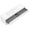 Mexen Rivel meuble de salle de bain 160 cm avec lavabo Vela, 2 tiroirs, rainuré, blanc mat - 91A20-16047-2-BFF01-W23M01