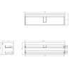 Mexen Rivel armoire de salle de bains 160 cm avec lavabo Vela, 2 tiroirs, rainurée, noir mat - 91A20-16047-2-BFF71-W23M71