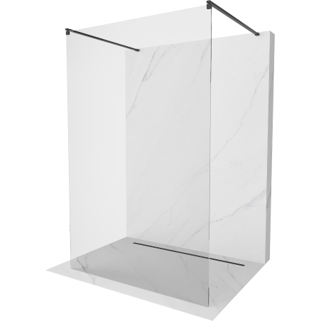 Mexen Kioto paroi de douche autoportante 150 x 200 cm, transparent 8 mm, noire - 800-150-002-70-00