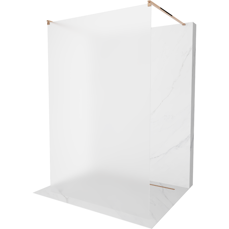Mexen Kioto paroi de douche autoportante 100 x 200 cm, givre 8 mm, or rose - 800-100-002-60-30