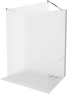 Mexen Kioto paroi de douche autoportante 100 x 200 cm, givre 8 mm, or rose - 800-100-002-60-30