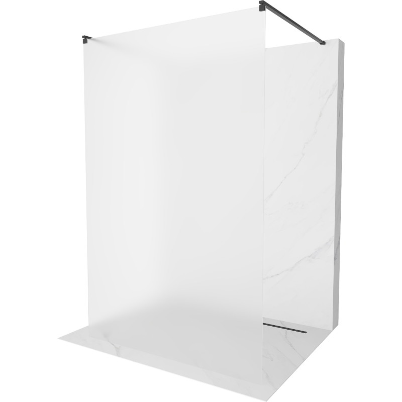 Mexen Kioto paroi de douche autoportante 120 x 200 cm, givre 8 mm, noire - 800-120-002-70-30