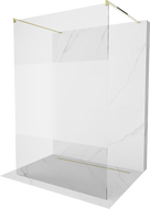 Mexen Kioto paroi de douche autoportante 100 x 200 cm, transparent/givré 8 mm, or - 800-100-002-50-35