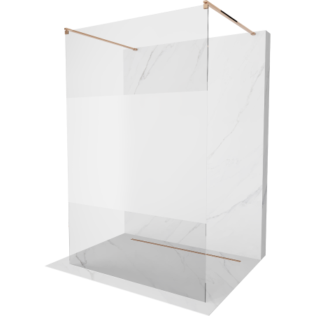 Mexen Kioto paroi de douche autoportante 120 x 200 cm, transparent/verre dépoli 8 mm, or rose - 800-120-002-60-35