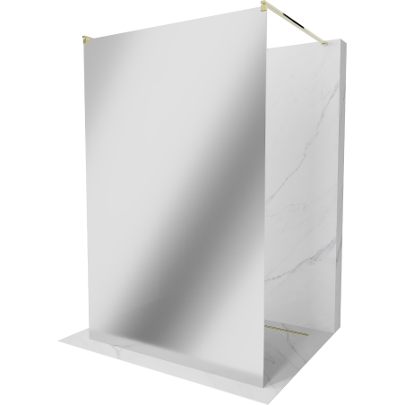 Paroi de douche autoportante Mexen Kioto 120 x 200 cm, miroir 8 mm, dorée - 800-120-002-50-50