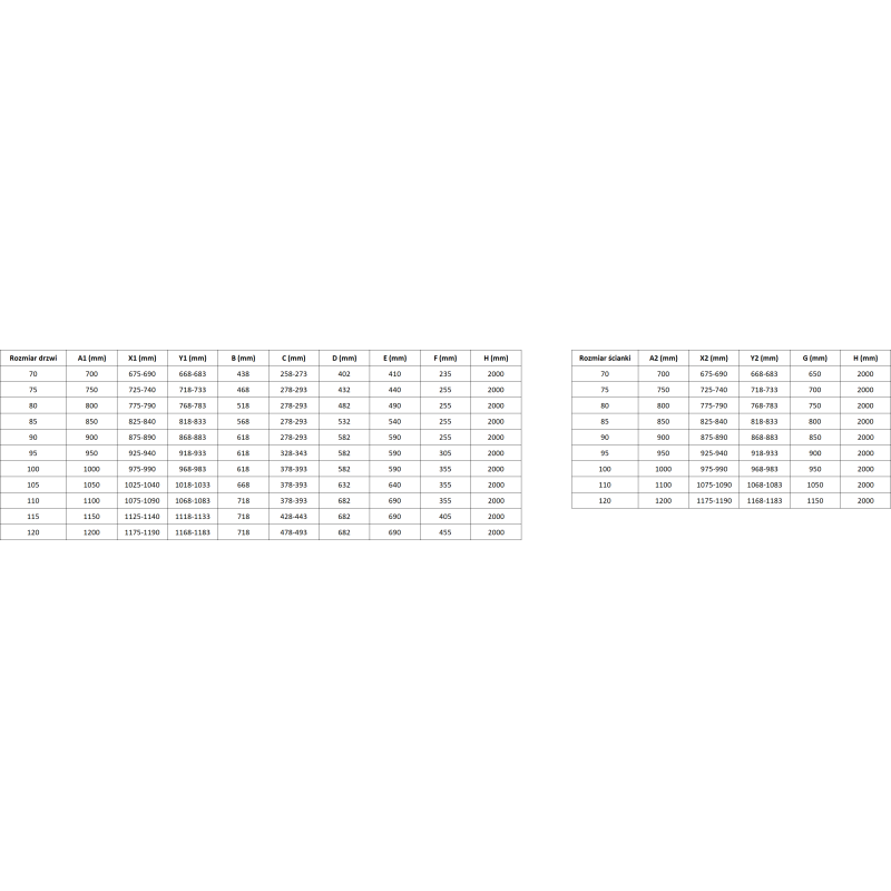 Mexen Mist-H T cabine de douche pivotante gauche 100 x 75 cm, transparent, or - 8A5T-100-075-50-00-L