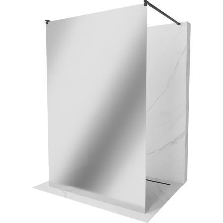 Mexen Kioto paroi de douche autoportante 100 x 200 cm, miroir 8 mm, noir - 800-100-002-70-50