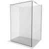 Mexen Kioto paroi de douche autoportante 120 x 200 cm, cadre noir 8 mm, chrome - 800-120-002-01-70