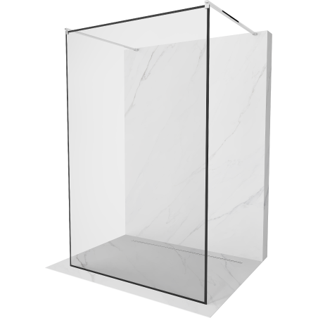 Mexen Kioto paroi de douche autoportante 140 x 200 cm, cadre noir 8 mm, chrome - 800-140-002-01-70