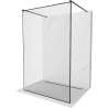 Mexen Kioto paroi de douche autoportante 130 x 200 cm, cadre noir 8 mm, noir - 800-130-002-70-70