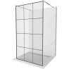 Mexen Kioto cloison de douche autoportante 100 x 200 cm, grille noire 8 mm, or rose - 800-100-002-60-77