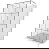 Mexen Kioto paroi de douche autoportante 110 x 200 cm, grille noire 8 mm, or rose - 800-110-002-60-77