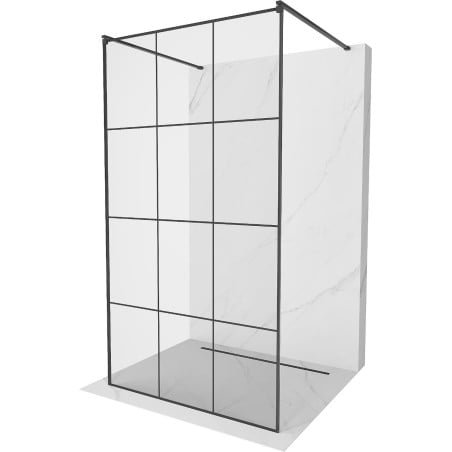Mexen Kioto paroi de douche autoportante 100 x 200 cm, grille noire 8 mm, noire - 800-100-002-70-77