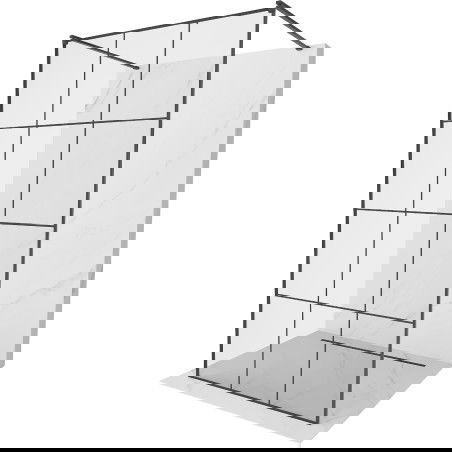 Mexen Kioto paroi de douche autoportante 110 x 200 cm, grille noire 8 mm, noire - 800-110-002-70-77