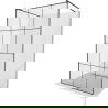 Paroi de douche autoportante Mexen Kioto 110 x 200 cm, grille noire 8 mm, noir - 800-110-002-70-77