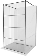 Mexen Kioto paroi de douche autoportante 110 x 200 cm, grille noire 8 mm, noire - 800-110-002-70-77