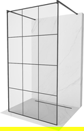 Mexen Kioto paroi de douche autoportante 120 x 200 cm, transparent/Design noir 8 mm, Noir - 800-120-002-70-77 Mexen Kioto paroi de douche autoportante 120 x 200 cm, transparent/Design noir 8 mm, Noir - 800-120-002-70-77