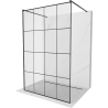 Mexen Kioto paroi de douche autoportante 130 x 200 cm, grille noire 8 mm, noir - 800-130-002-70-77