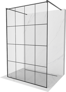 Mexen Kioto paroi de douche autoportante 140 x 200 cm, transparent/Design noir 8 mm, Noir - 800-140-002-70-77