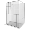 Mexen Kioto paroi de douche autoportante 100 x 200 cm, motif noir 8 mm, chrome - 800-100-002-01-78