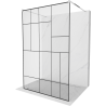 Mexen Kioto paroi de douche autoportante 100 x 200 cm, transparent/Design noir 8 mm, Chrome - 800-100-002-01-78