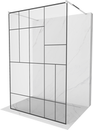 Mexen Kioto paroi de douche autoportante 100 x 200 cm, transparent/Design noir 8 mm, Chrome - 800-100-002-01-78