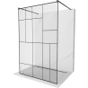 Mexen Kioto paroi de douche autoportante 120 x 200 cm, motif noir 8 mm, noir - 800-120-002-70-78