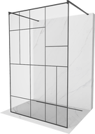 Mexen Kioto paroi de douche autoportante 140 x 200 cm, motif noir 8 mm, noir - 800-140-002-70-78