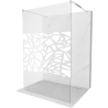 Mexen Kioto paroi de douche autoportante 100 x 200 cm, transparent/Design blanc 8 mm, Chrome - 800-100-002-01-85