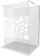 Mexen Kioto paroi de douche autoportante 100 x 200 cm, transparent/Design blanc 8 mm, Chrome - 800-100-002-01-85