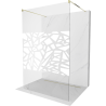 Mexen Kioto paroi de douche autoportante 110 x 200 cm, motif blanc 8 mm, or - 800-110-002-50-85