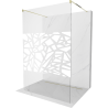 Mexen Kioto paroi de douche autoportante 130 x 200 cm, transparent/Design blanc 8 mm, Or - 800-130-002-50-85