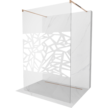 Mexen Kioto paroi de douche autoportante 110 x 200 cm, motif blanc 8 mm, or rose - 800-110-002-60-85