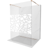 Mexen Kioto paroi de douche autoportante 110 x 200 cm, motif blanc 8 mm, or rose - 800-110-002-60-85