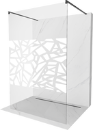 Mexen Kioto paroi de douche autoportante 100 x 200 cm, motif blanc 8 mm, noir - 800-100-002-70-85