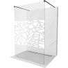 Mexen Kioto paroi de douche autoportante 120 x 200 cm, motif blanc 8 mm, noir - 800-120-002-70-85