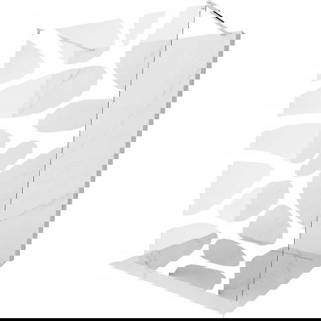 Mexen Kioto paroi de douche autoportante 100 x 200 cm, transparent/Design blanc 8 mm, Chrome - 800-100-002-01-97