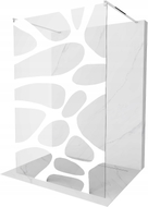 Mexen Kioto paroi de douche autoportante 110 x 200 cm, vague blanche 8 mm, chrome - 800-110-002-01-97