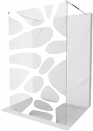 Mexen Kioto paroi de douche autoportante 120 x 200 cm, vague blanche 8 mm, chrome - 800-120-002-01-97