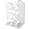 Mexen Kioto paroi de douche autoportante 100 x 200 cm, transparent/Design blanc 8 mm, Noir - 800-100-002-70-97